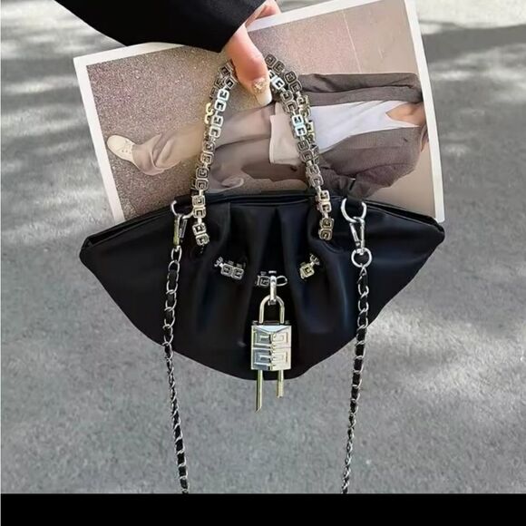 Black Chain Shoulder Bag - Picture 5 of 6